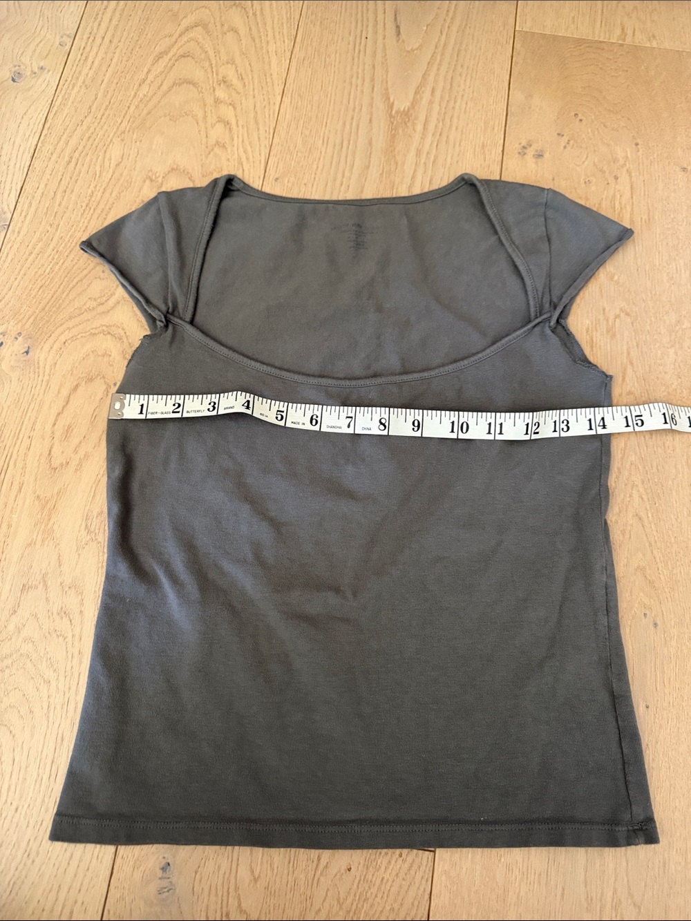 Brandy Melville Sleeve Scoop Neck Top - Gray